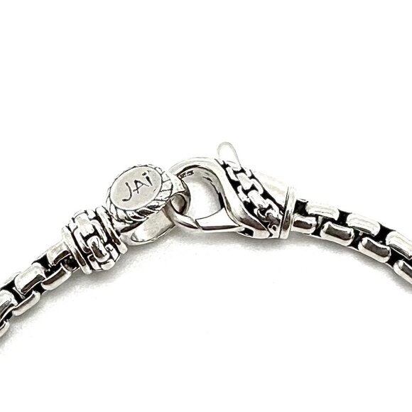 JAI by John Hardy Sterling Silver & 14k Bead Station Box Chain Bracelet 6-3/4"L - Picture 2 of 5